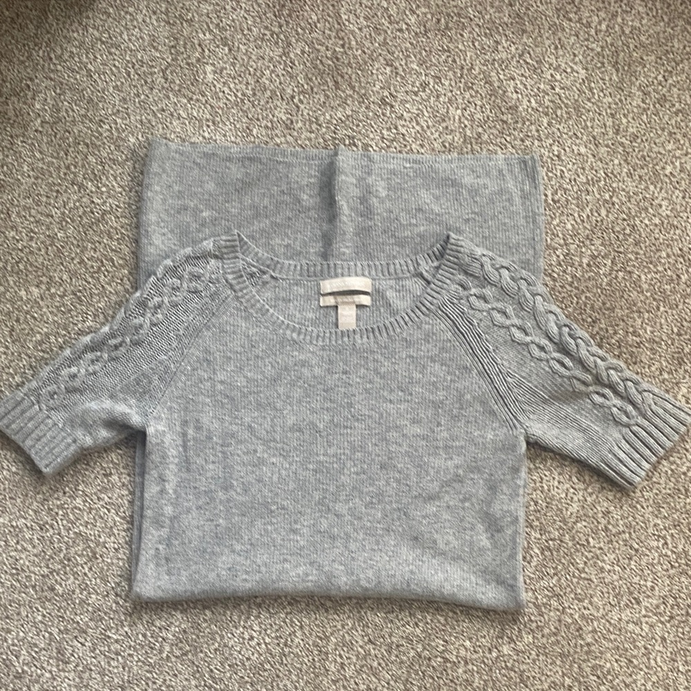 Banana Republic Light Gray Cable Knit Dress